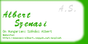 albert szenasi business card